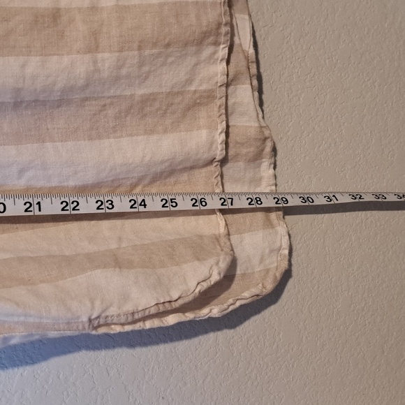 Ellen Tracy 100% Linen striped blouse - Picture 10 of 13